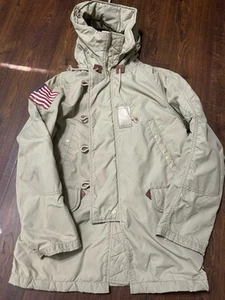 POLO Ralph Lauren Denim & Supply Beige American Flag Men's Size S - Picture 1 of 17