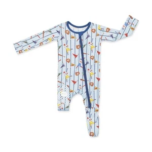 Bamboo Batter Up! Baseball Baby Footie Pajama One Piece Macaron & Me - Picture 1 of 16
