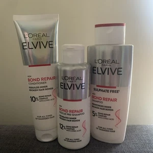 New L’oreal Elvive Bond Repair Routine Bundle for Damaged Hair (3 Items See Des) - Picture 1 of 2