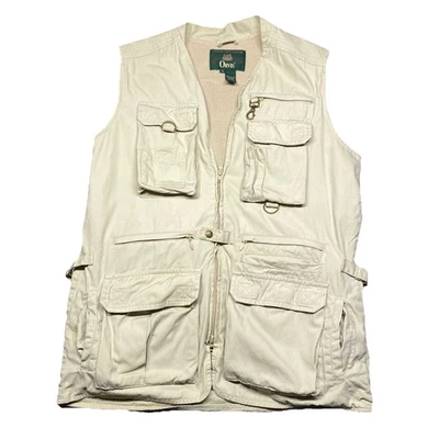 Chaleco de pesca con mosca Orvis vintage para hombre talla mediana caqui bolsillos de lona forrado de malla Foto 1 de 4