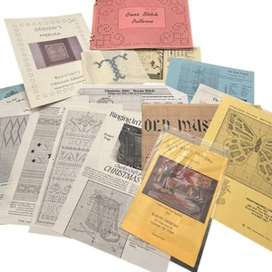 Lot Of 15 Miscellaneous Counted Cross Stitch Patterns Witch Stocking Butterfly - Picture 1 of 6