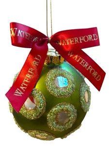 Waterford Crystal Winter Wonders Ice Bead Lime Green Ball Ornament 3.5" - Picture 1 of 4