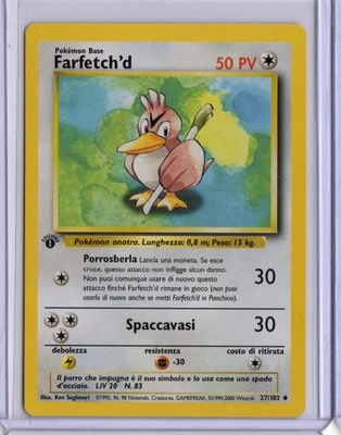 Pokemon 1st Edition Base Set Italian Farfetch'd 27 - Image 1 of 2