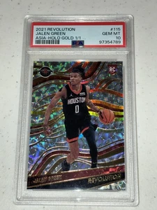 2021 Panini Revolution #115 Jalen Green RC 1/1 PSA 10 Asia Holo Gold - Foto 1 di 2