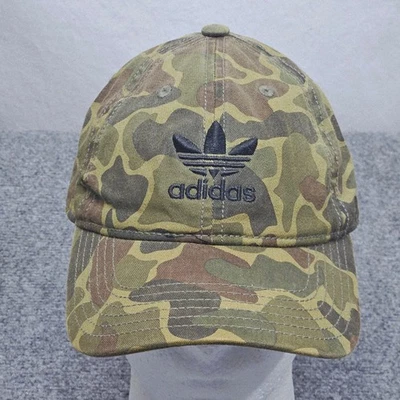 Gorra de béisbol Adidas camuflaje logotipo del trébol OSFM correa ajustable verde marrón Foto 1 de 4