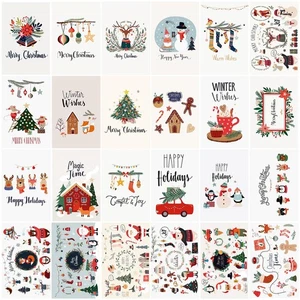 Christmas Cards with Envelopes and Stickers, 24 Assorted Designs Bulk Greetin... - Picture 1 of 7