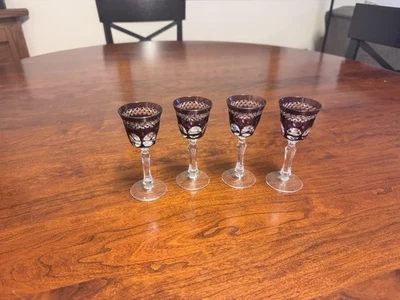 Juego pequeño de 4 mini jarrones de cristal amatista, 1 gran bonificación Foto 1 de 2