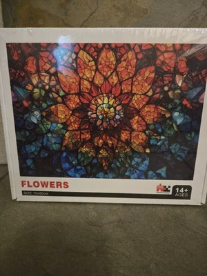 Jigsaw Puzzles for Adults 1000 Pieces, Challenging Hard Stained Glass Art Puzzle - Image 1 of 4