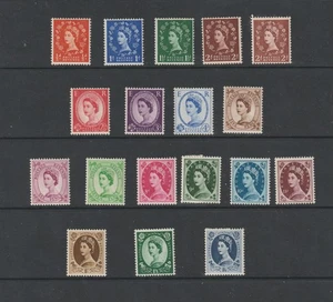 1955-58 QEII CORONA DE SAN EDUARDO "WILDING" JUEGO DE 18 EN ESTADO UM/COMO NUEVO. - Imagen 1 de 2