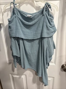 Camicia canotta Oh My Gauze cotone blusa cravatta spalla asimmetrica slv orlo tg2 - Foto 1 di 6