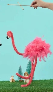 Pink Flamingo Hand Puppet Feather Details - Picture 1 of 5