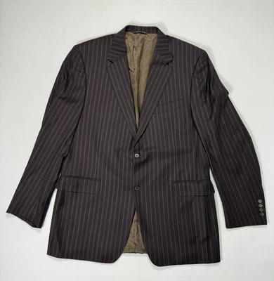 Canali Men's 44L Blazer Suit Jacket Sport Coat 100% wool Brown Striped Luxury - Image 1 of 4