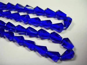 25 cuentas de lágrima campana facetada de vidrio checo azul cobalto 9x7 mm - Imagen 1 de 4