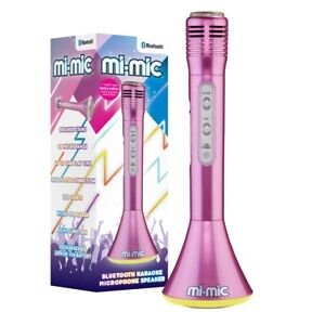 Mi-Mic Kids Karaoke Microphone, Wireless Speaker and LED Lights Pink