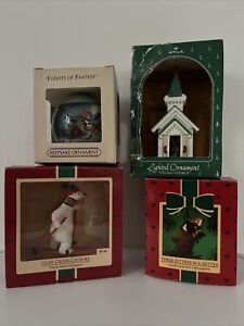 Lot Of 4 Vintage 1980s Hallmark Ornaments Original Boxed Keepsakes 1984 1988