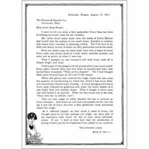 1918 Ivory Soap: Letter, Eva F W Vintage Print Ad - Picture 1 of 1