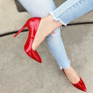 pointy red heels