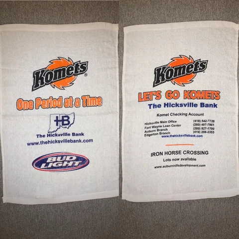 TWO Vintage Fort Wayne Komets Hockey PLAYOFF Rally Towels - IHL Hockey ECHL AHL Cover