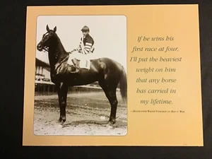 MAN O’ WAR 10 x 8 foto CAMPEÓN de carreras de caballos - Imagen 1 de 1