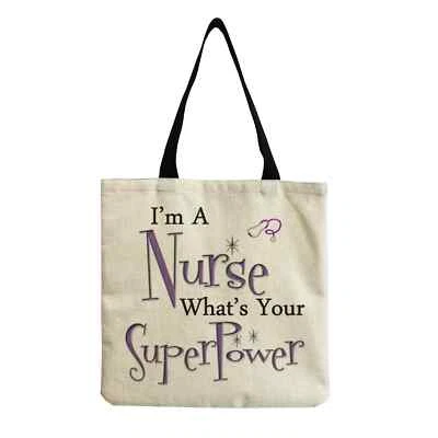 Bolso de Mano Nurse Nursing Pride Lino Super Power Foto 1 de 2
