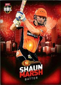 2017 2018 PERTH SCORCHERS BBL Cricket Card SHAUN MARSH - Picture 1 of 2