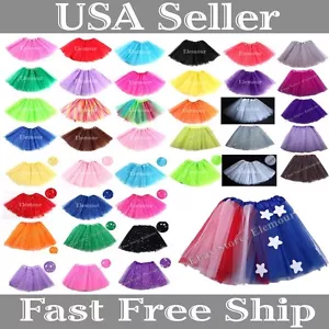 Girls tutu Ballet Dance Wear Costume Party skirt Kids Skirt STAR TUTU - Picture 1 of 38