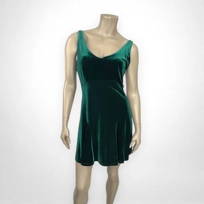 Nuevo con etiquetas Vestido Vintage Años 90 Pequeño VICTORIA'S SECRET Verde Esmeralda Terciopelo Sin Mangas Foto 1 de 4