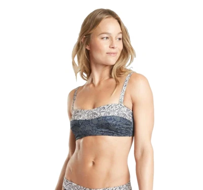 NUEVO CON ETIQUETAS $69 Top de Bikini Athleta Aqualuxe Batik Bandeau Paisley Ajustable ~ talla XS Foto 1 de 3