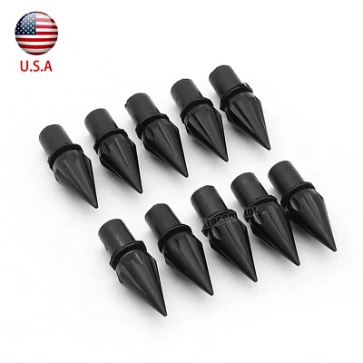 10Pcs Black Windscreen Windshield Screw Spike Bolt Screw Kit M5 Nuts Motorcycle - Image 1 of 4