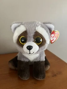 New Ty Beanie Boos Bandit 6" Plush Tags Raccoon Gray Brown - Picture 1 of 4