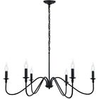 Black Chandelier,6-Light Rustic Industrial Iron Chandeliers for Dining Room L...