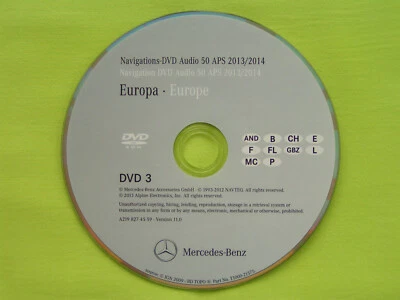 NAVI DVD MERCEDES BENZ AUDIO 50 APS SCHWEIZ BELGIEN 2014 A B E M R VITO TÜRKIS - Bild 1 von 2
