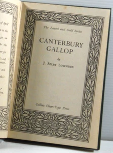 Canterbury Gallop by J Selby Lowndes 1946 2nd ed historical Fiction small book - Imagen 1 de 14