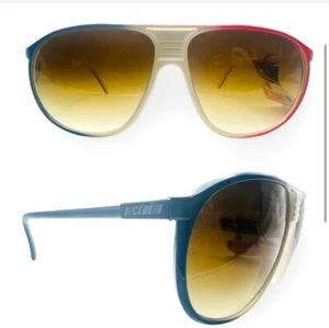 CEBE France 1980’s New Wave Aviator Style Sunglasses circa 1980’s, Unisex, NWT - Picture 1 of 6