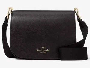 Kate Spade New York Damen Umhängetasche Madison schwarz Saffiano Leder Saddle. - Bild 1 von 6