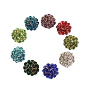 5Pcs Rhinestone Shank Buttons Colorful Crystal Clothing Decor Sewing Accessories - Picture 1 of 19
