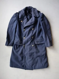 Vintage 50s US Air Force Blue Wool Uniform Overcoat Coat Great Coat Size S - Bild 1 von 8