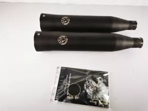 Harley Davidson Dyna Universal Falcon Double Groove Endschalldämpfer Euro 4 schw - Bild 1 von 8