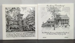 Set of 2 New Jersey White Trivets / 6" Wall Tiles - Picture 1 of 4