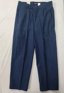 Dockers Boy's Navy Blue Husky Pleated Long Pants NEW NOS 32 32x27 Relaxed Fit - Photo 1/9