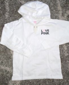 VS pink originals  campus hoodie brand new size xs white glitter heart logo