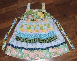 Matilda Jane Wonderful Parade No Knot Apron Dress Size 6 Elephants Blue Green - Picture 1 of 3