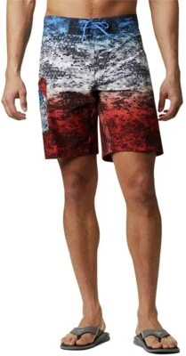 Columbia PFG Cargo Board Shorts Para Hombres 32 Americana Digi Camuflaje Rojo Blanco y Azul Foto 1 de 4