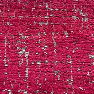 MAGENTA PINK TEXTURED DISTRESSED MCM CUT VELVET UPHOLSTERY FABRIC BY THE YARD - Picture 1 of 4