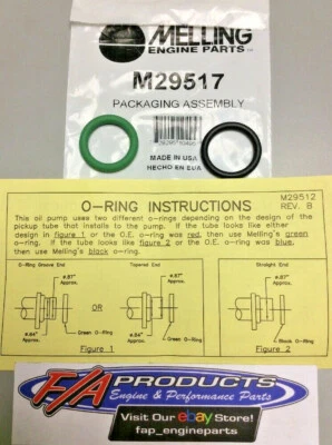 Melling M29517 Oil Pump Pickup Tube O-Ring Set Of 2 For Chevy LS V8 Engines  - Image 1 of 3