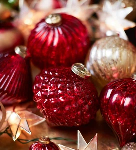Adornos de adornos navideños Balsam Hill - hechos a mano - vidrio de mercurio - Imagen 1 de 116