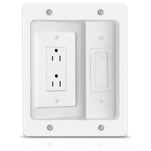 In-Wall Cable Management Kit - Recessed Outlet, TV Cord Hider, PowerBridge Mount - Picture 1 of 7