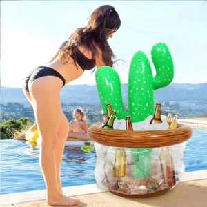 Inflatable Coconut Tree Drink Holder Summer Pool Party Cooler Ice Bucket Blow Up - Picture 1 of 6