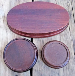 Vintage Lot 3 Andrea by Sadek Hard Wood Display Pedestal Stand Made in Japan - Picture 1 of 8