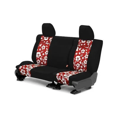 Fundas de asiento personalizadas para Ford Flex 12-19 NeoSupreme segunda fila negras y rojas hawaianas Foto 1 de 3